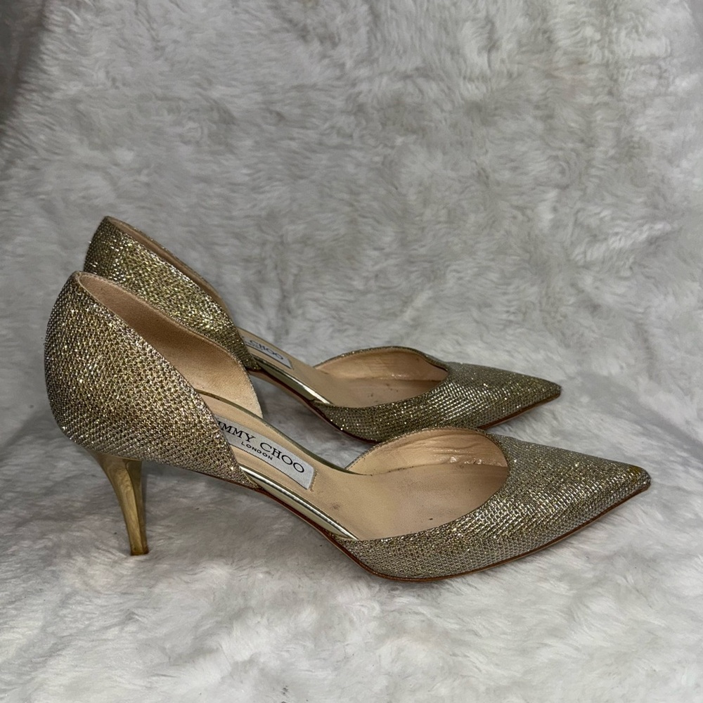 Jimmy Choo Addison 85mm gold goddess heels - Picture 4 of 11
